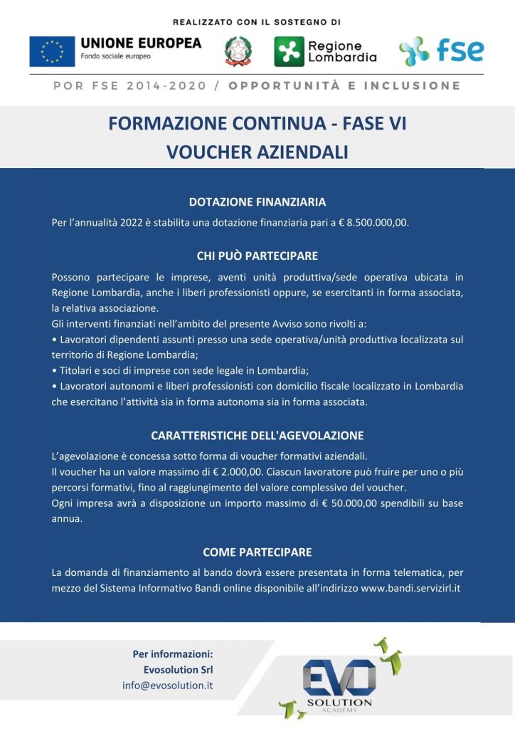 Locandina Formazione continua - voucher aziendali
